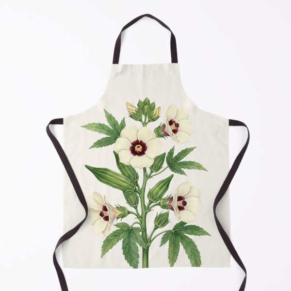Item preview, Vintage Botanical Okra Flower and Green Vegetables designed and sold by LinaValearte.