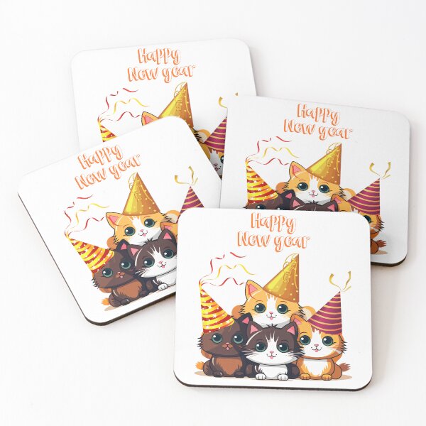 Item preview, Happy New Year With Cats. designed and sold by Dinasshop.