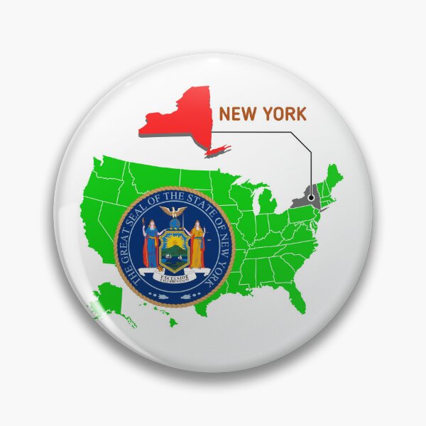 Item preview, New York State USA Map Seal Design designed and sold by QuoteCanvas.TH.
