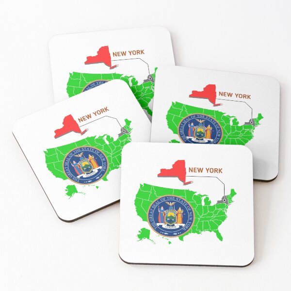 Item preview, New York State USA Map Seal Design designed and sold by QuoteCanvas.TH.