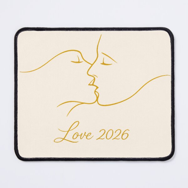 Item preview, Minimalist Gold Line Art Kissing Faces | Love 2026 Romantic Valentine Design for Shirts, Mugs, Stickers designed and sold by FUIRY .
