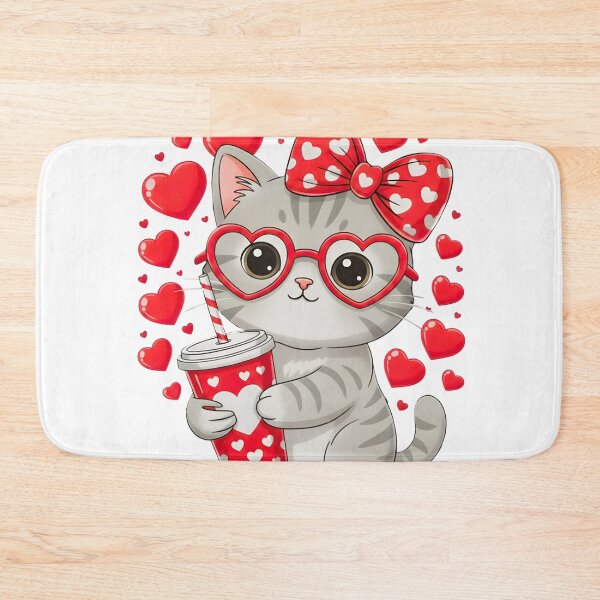 Item preview, Cute Valentine Cat with Heart Glasses – Love Kitty Aesthetic Design designed and sold by YYoYY.