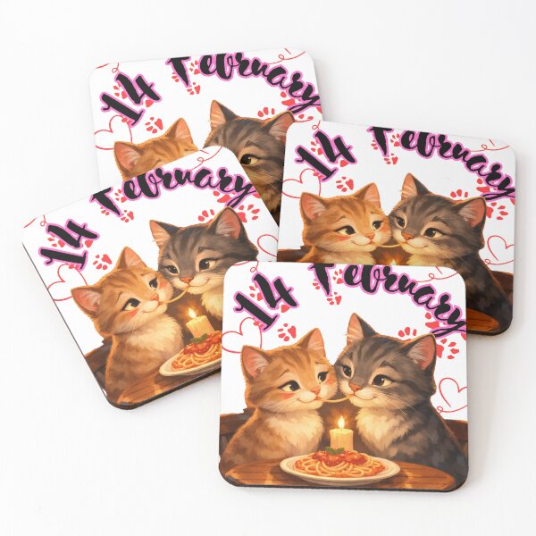 Item preview, Romantic Valentine's Day Cats Eating Spaghetti - 14 February Date Night designed and sold by TeezOfMadness.