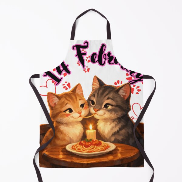 Item preview, Romantic Valentine's Day Cats Eating Spaghetti - 14 February Date Night designed and sold by TeezOfMadness.