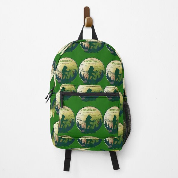 Item preview, The Mountains Are Calling - Hiking Backpacker Mountain Adventure design designed and sold by LunaPrintCo.