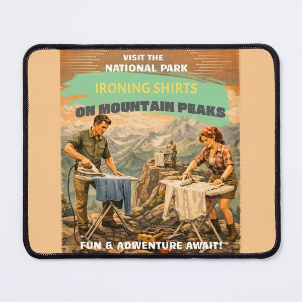 Item preview, Extreme Ironing National Park - Vintage Adventure Poster designed and sold by Pukisdaizi.
