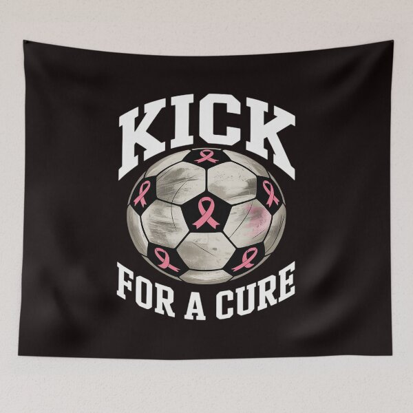 Item preview, Kick For a Cure Pink Ribbon Breast Cancer Awareness Soccer 2 designed and sold by lavethediso.