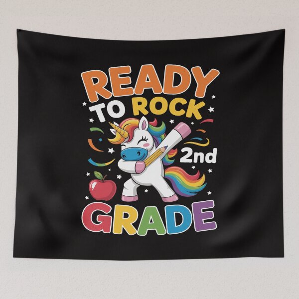 Item preview, Ready To Rock 2nd Grade Dabbing Unicorn Back To School designed and sold by czechascheledu.