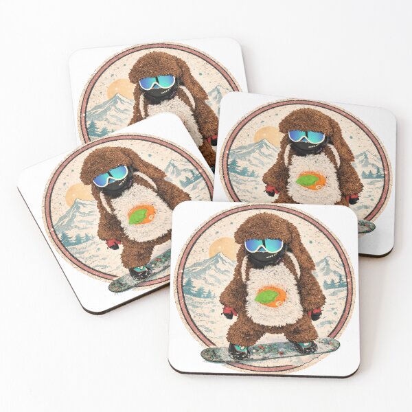 Item preview, Fluffy Brown Snowboard Bunny – Cozy Winter Aesthetic Art designed and sold by SkiStickerHub.