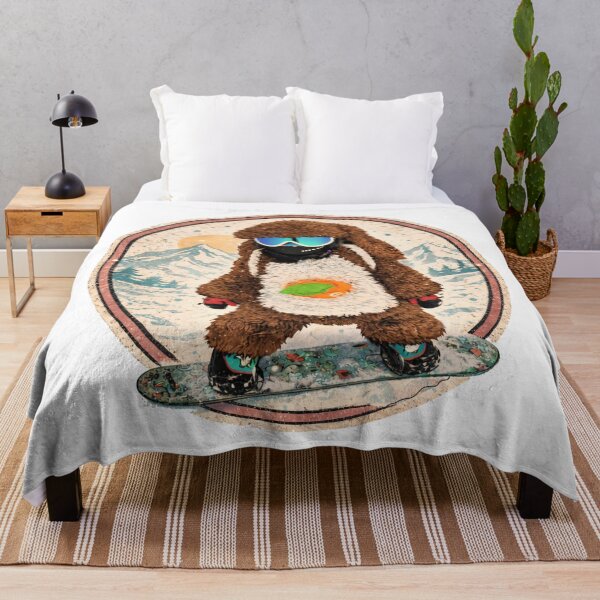 Item preview, Fluffy Brown Snowboard Bunny – Cozy Winter Aesthetic Art designed and sold by SkiStickerHub.