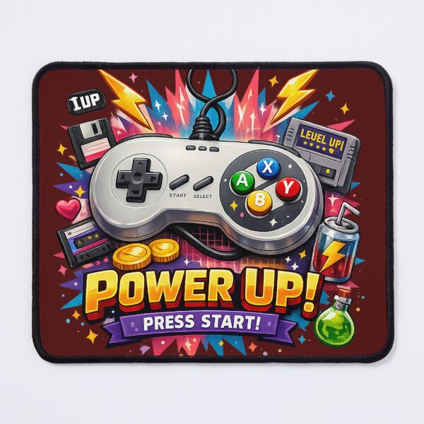 Item preview, POWER UP! Retro 90s Gaming Controller – Nostalgic Gamer Art designed and sold by Backtrack Boutique.