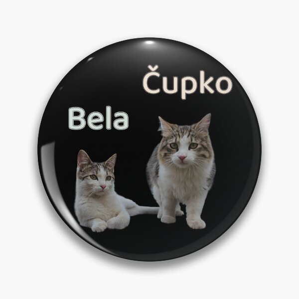 Item preview, Personalized Cat Names Design – Minimalist Pet Art (Bela & Čupko) designed and sold by MB-CatPrints.