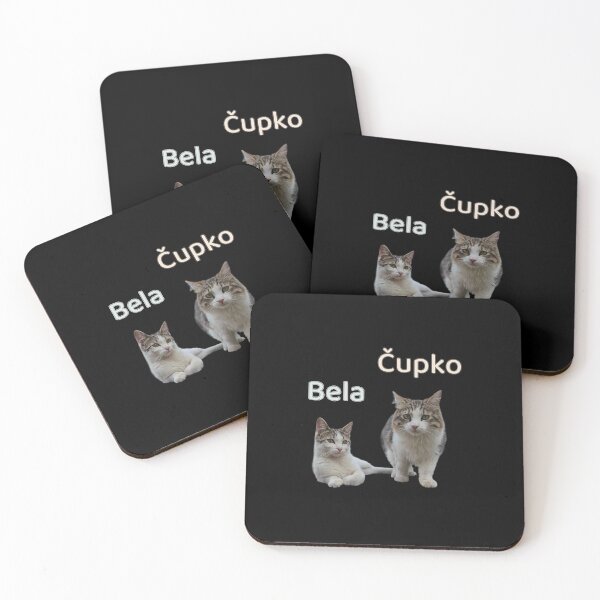 Item preview, Personalized Cat Names Design – Minimalist Pet Art (Bela & Čupko) designed and sold by MB-CatPrints.