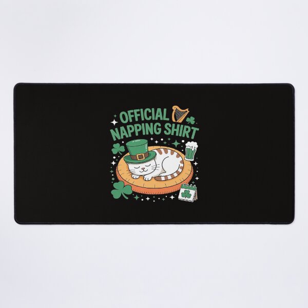 Item preview, Official Napping Sleepy Cat St. Patrick's Day designed and sold by chaeningplan.