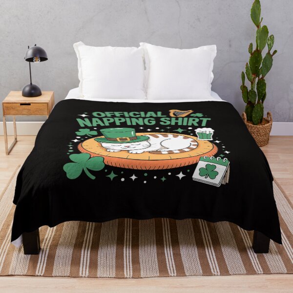 Item preview, Official Napping Sleepy Cat St. Patrick's Day designed and sold by chaeningplan.