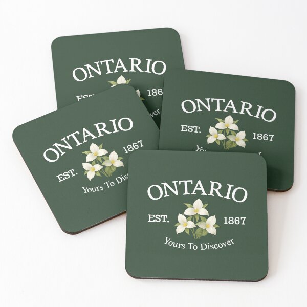 Item preview, Yours To Discover - Vintage Ontario White Trillium (White Text on Green) designed and sold by Moth and Moonstone Shop.