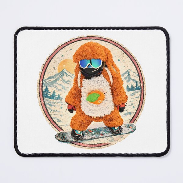 Item preview, Fluffy Orange Snowboard Bunny – Cozy Winter Aesthetic Art designed and sold by SkiStickerHub.