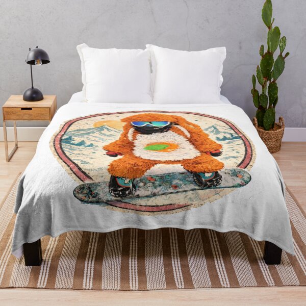 Item preview, Fluffy Orange Snowboard Bunny – Cozy Winter Aesthetic Art designed and sold by SkiStickerHub.