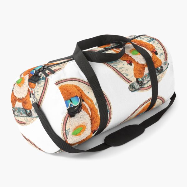 Item preview, Fluffy Orange Snowboard Bunny – Cozy Winter Aesthetic Art designed and sold by SkiStickerHub.