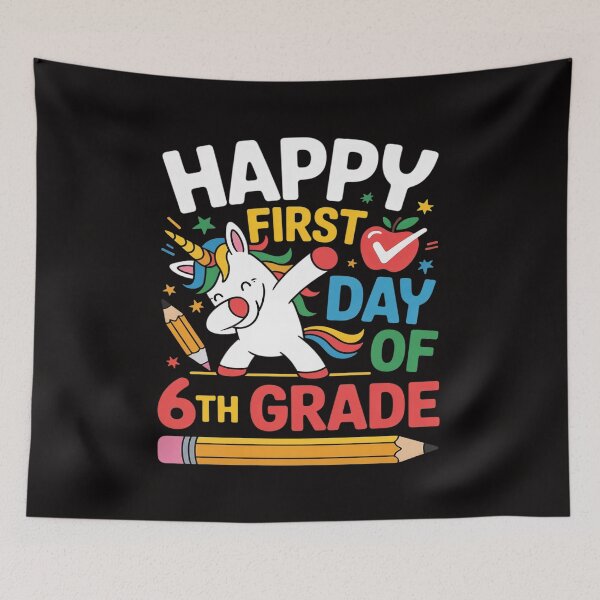 Item preview, Unicorn Happy First Day Of 6th Grade Kids Teacher designed and sold by chaeningplan.