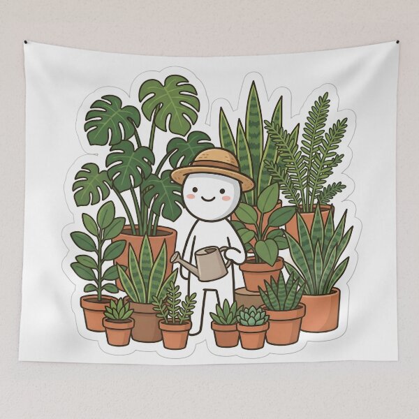 Item preview, Funny Plant Lover Stickman Indoor Jungle Gardener Aesthetic designed and sold by StickyGuys.