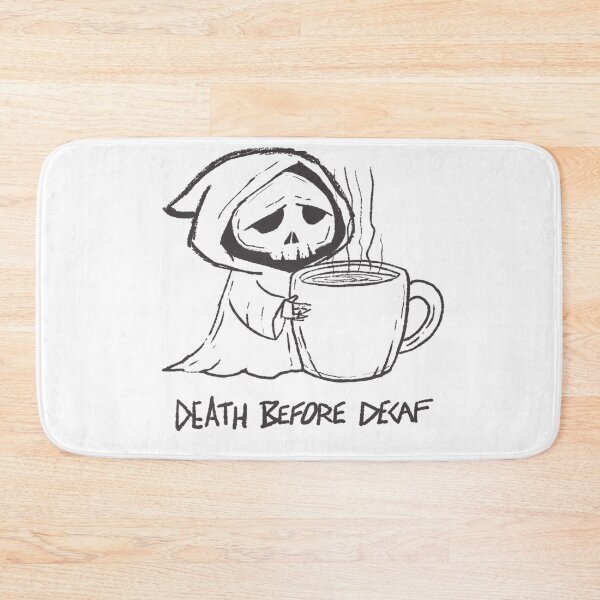 Item preview, Grim Reaper Sketch with "Death Before Decaf" Text designed and sold by MAF_Merch.