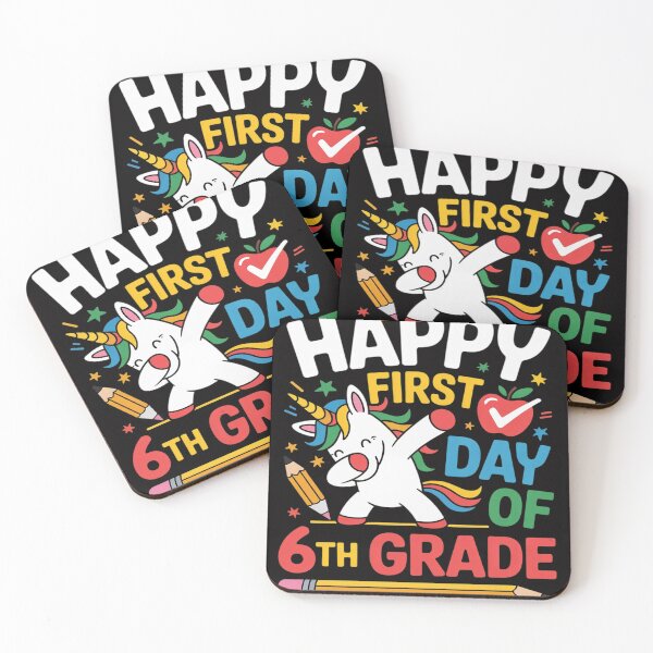 Item preview, Unicorn Happy First Day Of 6th Grade Kids Teacher designed and sold by Vexat062Art.