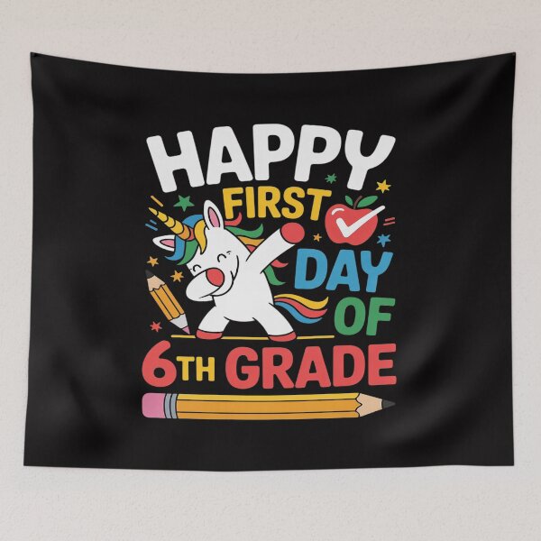Item preview, Unicorn Happy First Day Of 6th Grade Kids Teacher designed and sold by Vexat062Art.