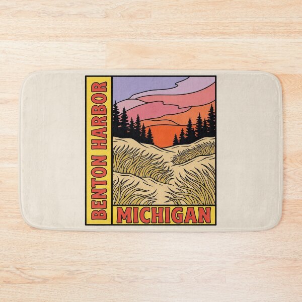 Item preview, Benton Harbor Michigan - Vintage Lake Michigan Sunset Design designed and sold by TheOldMittenIllustrated.