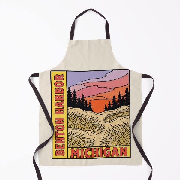 Item preview, Benton Harbor Michigan - Vintage Lake Michigan Sunset Design designed and sold by TheOldMittenIllustrated.