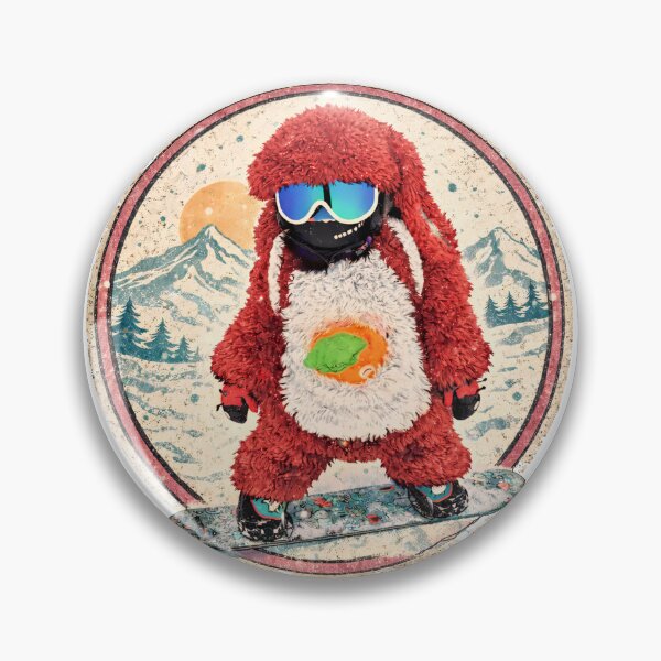 Artikelvorschau, Flauschiger roter Snowboard-Hase – Gemütliche Winterästhetik entworfen und verkauft von SkiStickerHub.