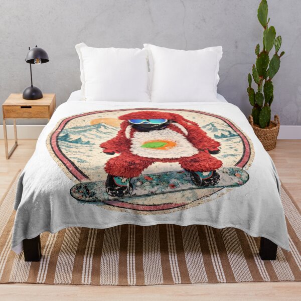 Item preview, Fluffy Red Snowboard Bunny – Cozy Winter Aesthetic Art designed and sold by SkiStickerHub.