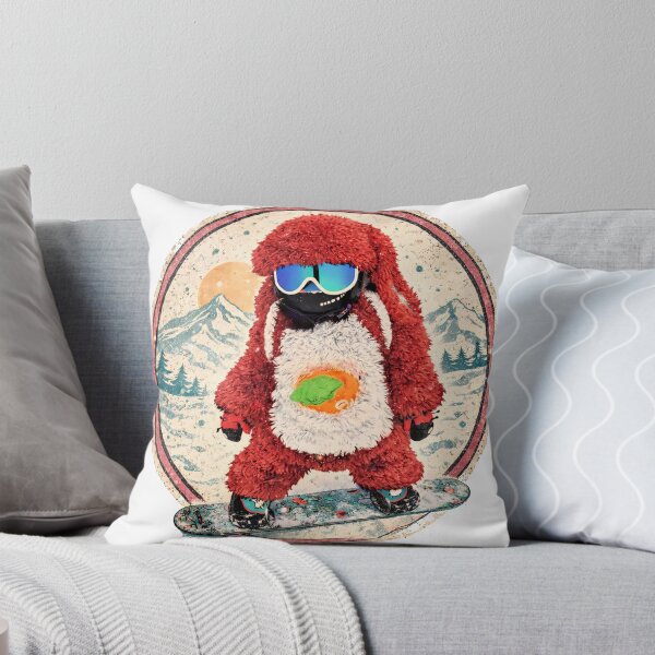 Item preview, Fluffy Red Snowboard Bunny – Cozy Winter Aesthetic Art designed and sold by SkiStickerHub.