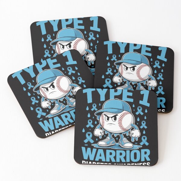Item preview, T1D Warrior Type 1 Diabetes Awareness Blue Baseball Drip designed and sold by Vexat062Art.