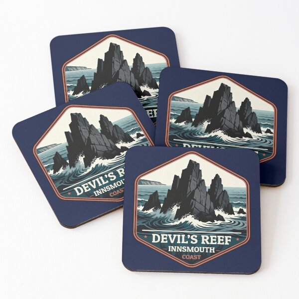 Item preview, Devil’s Reef – Innsmouth Coast Vintage Travel Badge designed and sold by GEEK-FACTORY-EU.