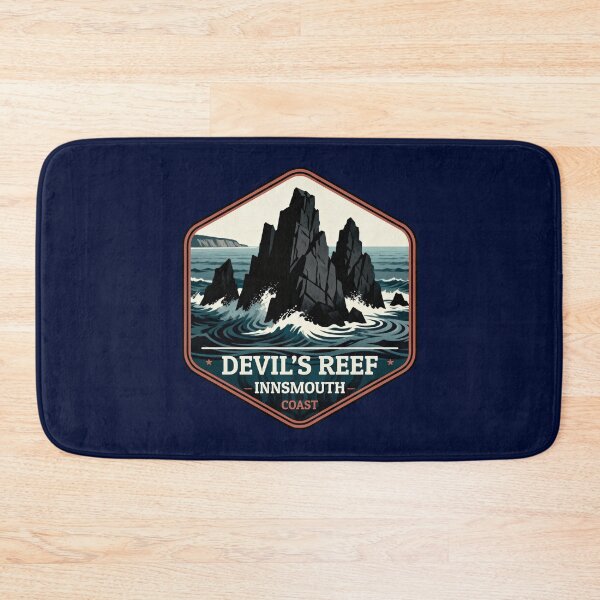 Item preview, Devil’s Reef – Innsmouth Coast Vintage Travel Badge designed and sold by GEEK-FACTORY-EU.