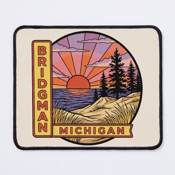 Item preview, Bridgman Michigan - Vintage Lake Michigan Sunset Design designed and sold by TheOldMittenIllustrated.