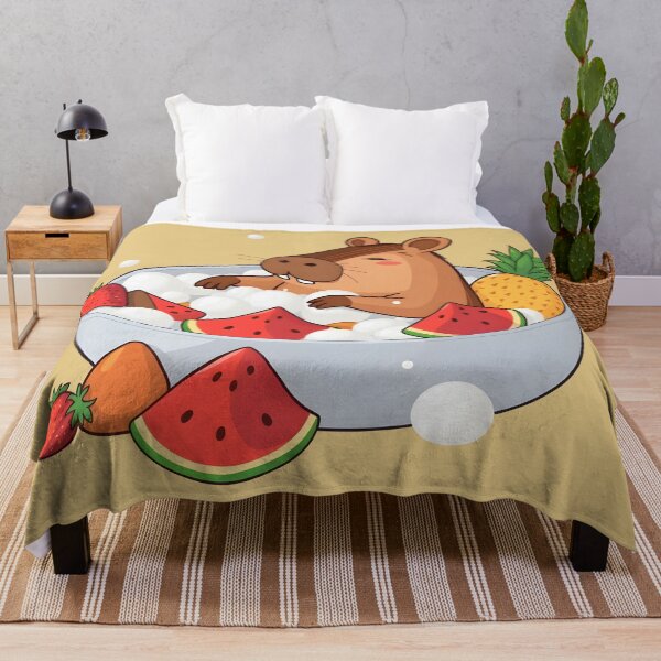Item preview, Cute Capybara Relaxing in Fruit Bath - Kawaii Animal Spa Day Illustration designed and sold by Amplify-n-Co.