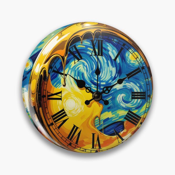Item preview, Dali Melting Clock – Surreal Art with Van Gogh Starry Sky designed and sold by MagicalArch.