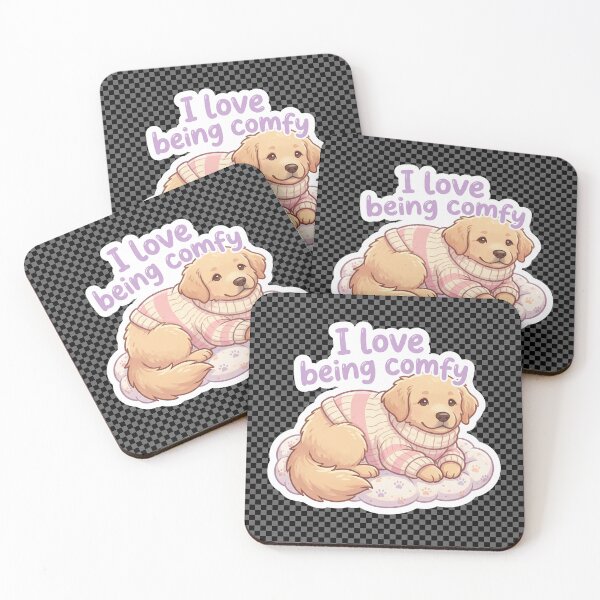 Item preview,  Cute I love being Comfy golden retriever puppy design designed and sold by Vintage Designs +.