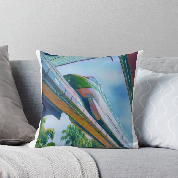 Item preview, Disney's green monorail in art designed and sold by Maelstrom-Art.