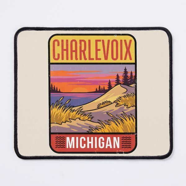 Item preview, Charlevoix Michigan - Vintage Lake Michigan Sunset Design designed and sold by TheOldMittenIllustrated.