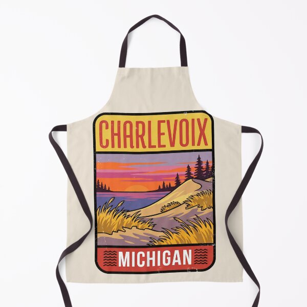 Item preview, Charlevoix Michigan - Vintage Lake Michigan Sunset Design designed and sold by TheOldMittenIllustrated.