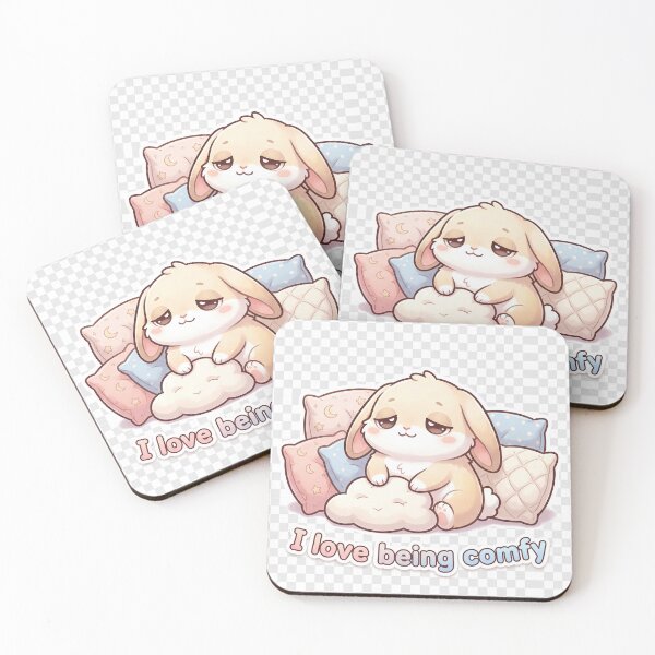 Item preview, Cute I love being Comfy flopsy bunny cartoon design designed and sold by Vintage Designs +.