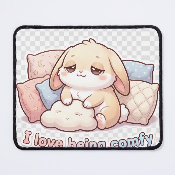 Item preview, Cute I love being Comfy flopsy bunny cartoon design designed and sold by Vintage Designs +.