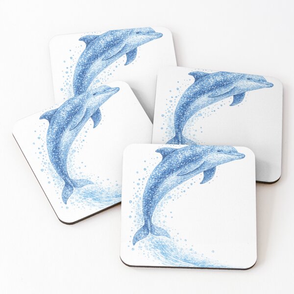Item preview, Blue Dolphin Pointillism Art designed and sold by LevelUpLab.