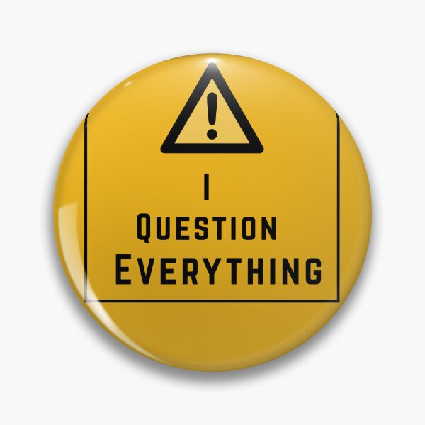 Item preview, I Question Everything – Skeptic Brain Hazard Warning Tee, Bigger, bolder you designed and sold by digitalbitcraft.