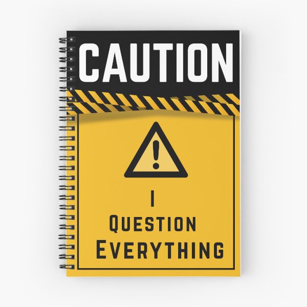 Item preview, I Question Everything – Skeptic Brain Hazard Warning Tee, Bigger, bolder you designed and sold by digitalbitcraft.