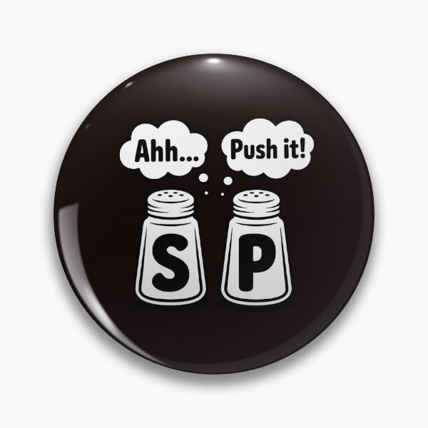 Item preview, GGT Salt and Pepper Shakers Saying Ahh Push It 80s 90s designed and sold by MichaelStalkas.