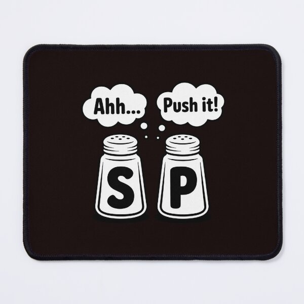 Item preview, GGT Salt and Pepper Shakers Saying Ahh Push It 80s 90s designed and sold by MichaelStalkas.